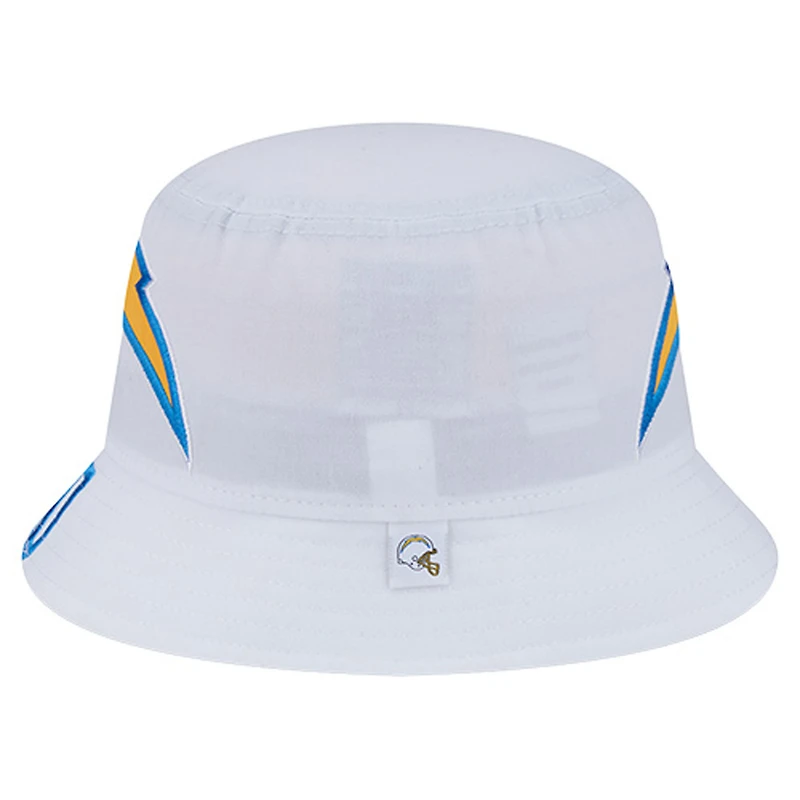 Men's New Era White Los Angeles Chargers Helmet Bucket Hat