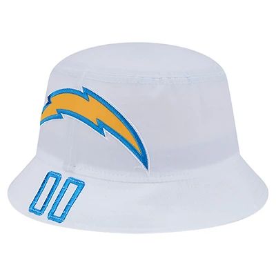 Men's New Era White Los Angeles Chargers Helmet Bucket Hat