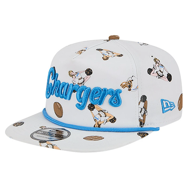 Men's New Era White Los Angeles Chargers Team Cheer 19TWENTY Snapback Hat