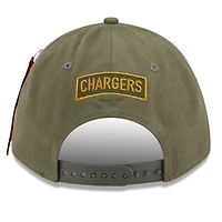 Men's New Era x Alpha Industries  Olive Los Angeles Chargers A-Frame 9FORTY Adjustable Hat