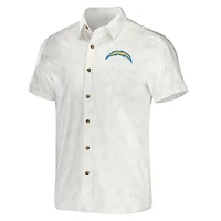 Collection NFL x Darius Rucker pour homme par Fanatics - T-shirt tissé boutonné Los Angeles Chargers blanc