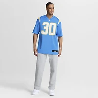 Maillot de match Nike Alec Ingold bleu poudré des Los Angeles Chargers pour homme