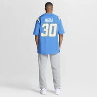 Maillot de match Nike Alec Ingold bleu poudré des Los Angeles Chargers pour homme