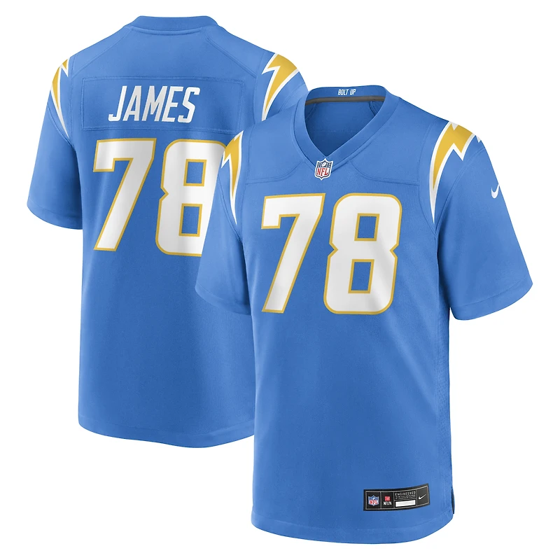 Men's Nike Andre James Powder Blue Los Angeles Chargers Team Game Jersey