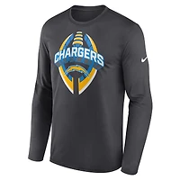 T-shirt Nike anthracite Los Angeles Chargers Primetime Legend Icon Performance à manches longues pour homme