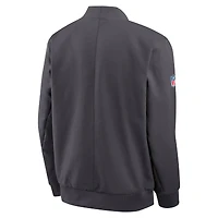 Men's Nike Anthracite Los Angeles Chargers Sideline Full-Zip Bomber Jacket