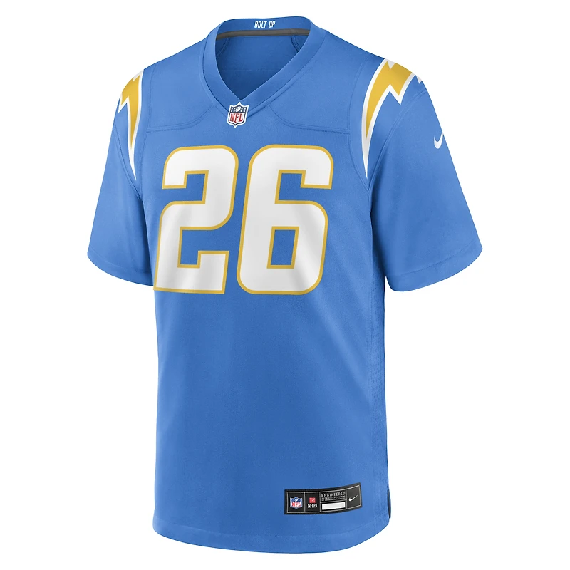 Maillot de joueur match Nike Asante Samuel Jr. des Chargers Los Angeles pour homme, bleu poudre
