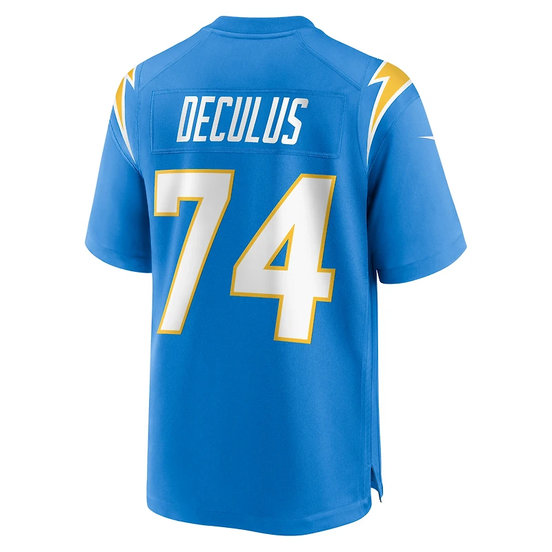 Maillot Nike Austin Deculus bleu poudre pour homme des Los Angeles Chargers