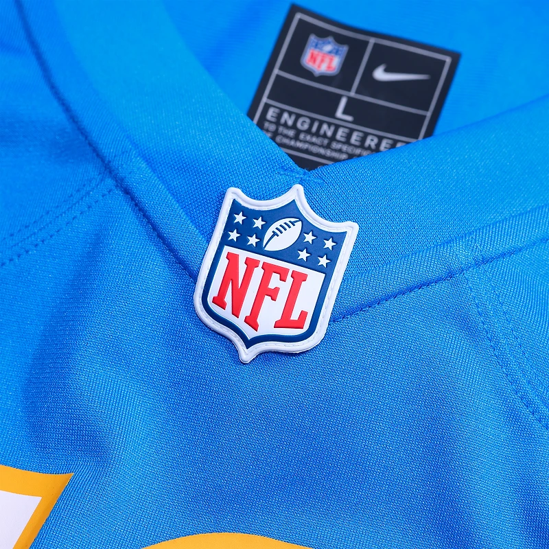Maillot Nike Austin Deculus bleu poudre pour homme des Los Angeles Chargers