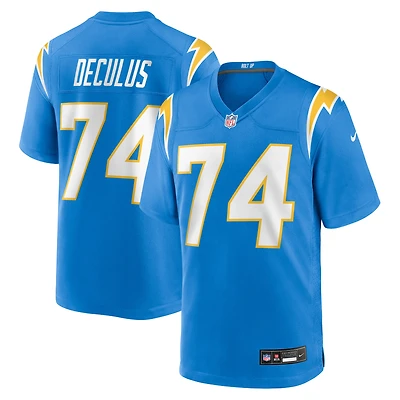 Maillot Nike Austin Deculus bleu poudre pour homme des Los Angeles Chargers