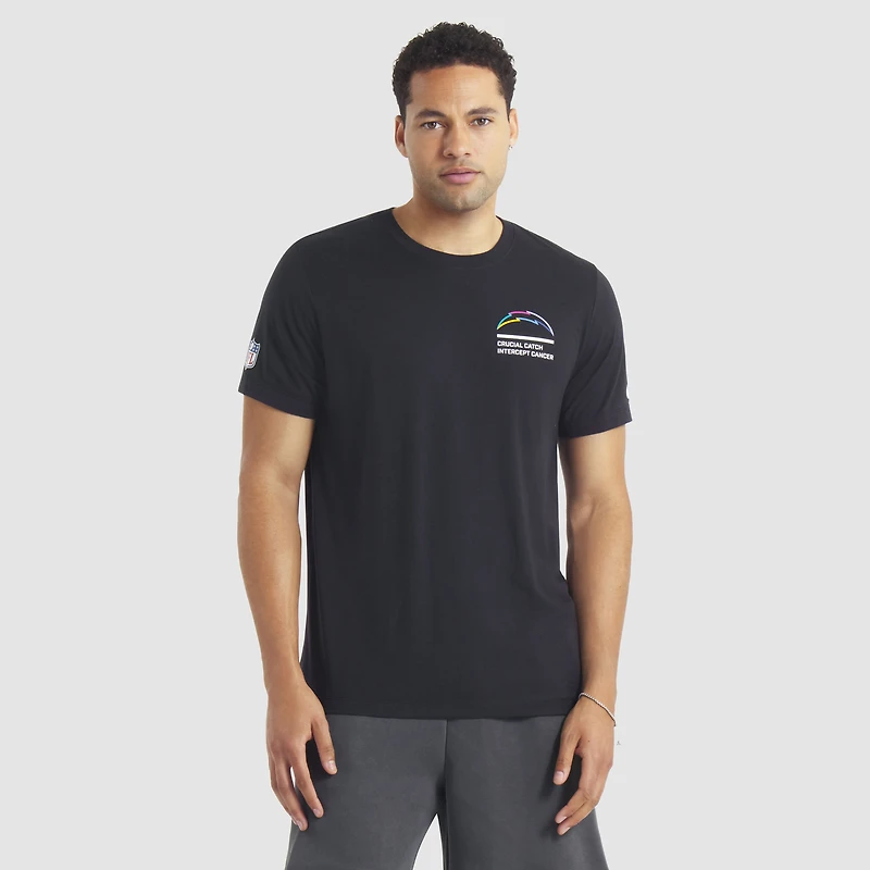 T-shirt Nike noir Los Angeles Chargers 2025 NFL Crucial Catch Tri-Blend Dri-FIT pour homme