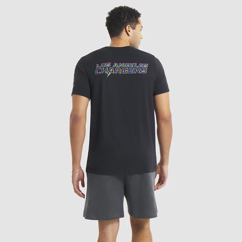 T-shirt Nike noir Los Angeles Chargers 2025 NFL Crucial Catch Tri-Blend Dri-FIT pour homme