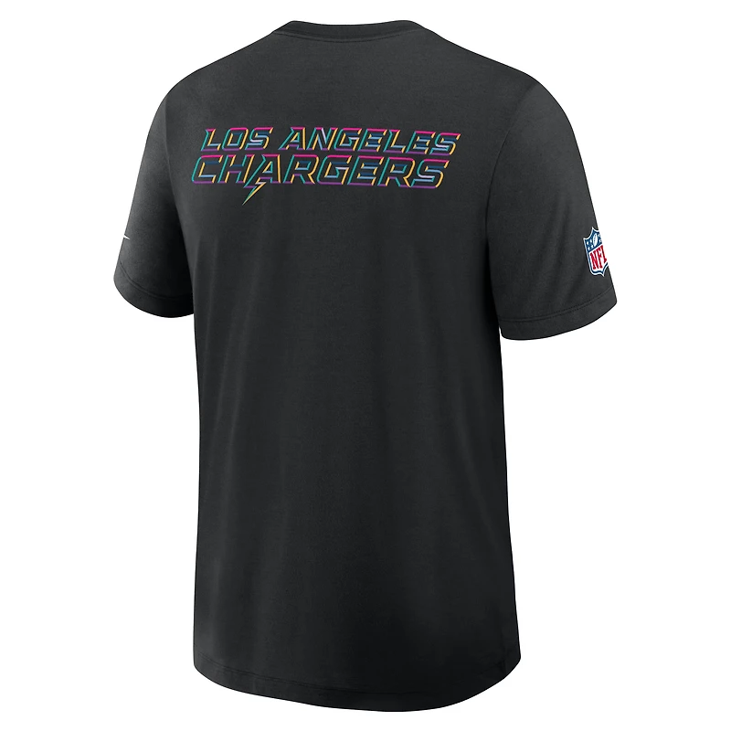 Men's Nike Black Los Angeles Chargers 2025 NFL Crucial Catch Tri-Blend Dri-FIT T-Shirt