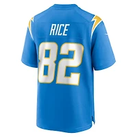 Maillot de match l'équipe des Chargers Los Angeles Nike Brenden Rice Powder Blue pour homme