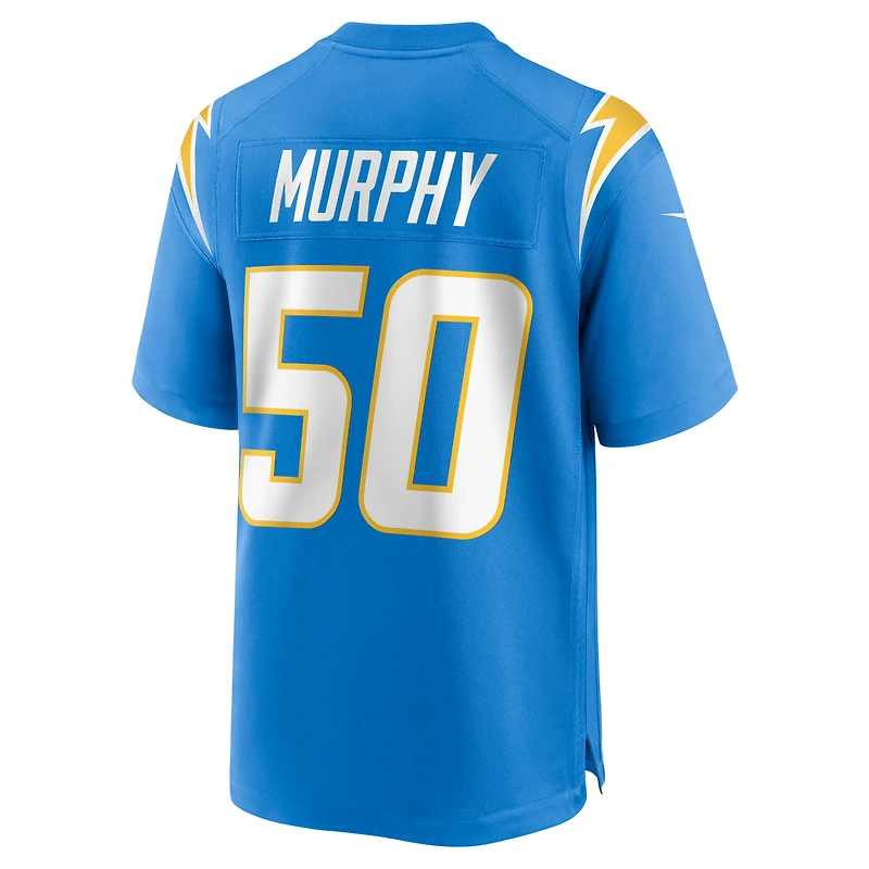 Maillot Nike Caleb Murphy bleu poudre pour homme des Los Angeles Chargers Team Game