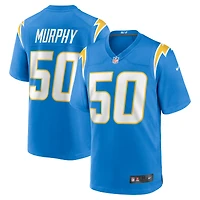 Maillot Nike Caleb Murphy bleu poudre pour homme des Los Angeles Chargers Team Game