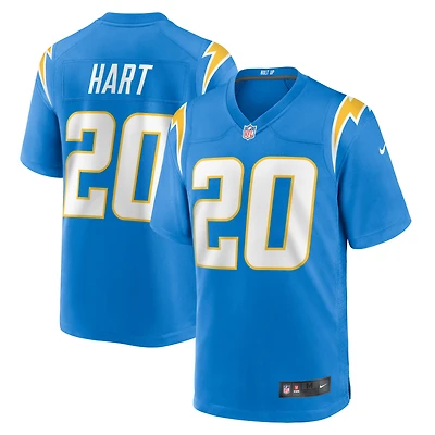 Maillot de match l'équipe Nike Cam Hart des Chargers Los Angeles pour homme, bleu poudre