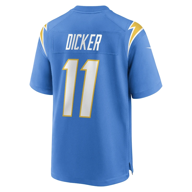 Maillot de match des Chargers Los Angeles Nike Cameron Dicker bleu poudré pour homme