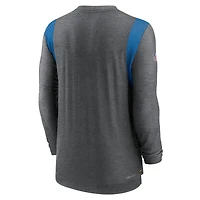 T-shirt à manches longues Nike Los Angeles Chargers Sideline Tonal Logo Performance Player pour homme, anthracite