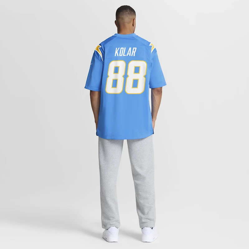 Maillot de match Nike Charlie Kolar bleu poudré des Chargers Los Angeles pour homme