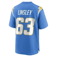 Maillot de joueur match des Chargers Los Angeles Nike Corey Linsley pour homme, bleu poudre
