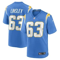 Maillot de joueur match des Chargers Los Angeles Nike Corey Linsley pour homme, bleu poudre