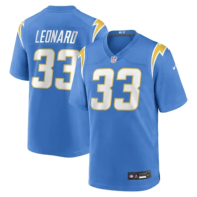 Men's Nike Deane Leonard Powder Blue Los Angeles Chargers Game Player Jersey