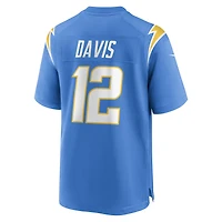 Men's Nike Derius Davis Powder Blue Los Angeles Chargers Team Game Jersey