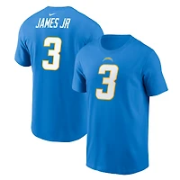 T-shirt Nike pour homme, Derwin James Jr., bleu poudré, Los Angeles Chargers, avec nom et numéro du joueur.