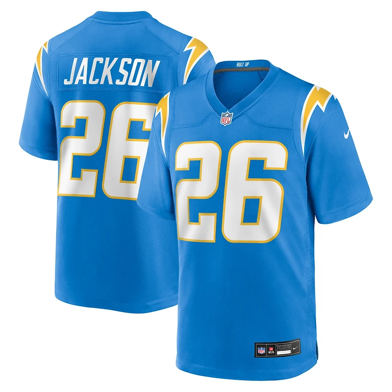 Maillot Nike Donte Jackson bleu poudre pour homme des Los Angeles Chargers