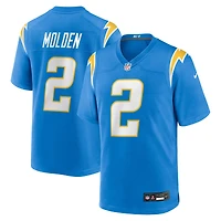 Maillot Nike Elijah Molden bleu poudre pour homme des Los Angeles Chargers