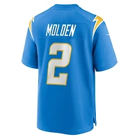 Maillot Nike Elijah Molden bleu poudre pour homme des Los Angeles Chargers