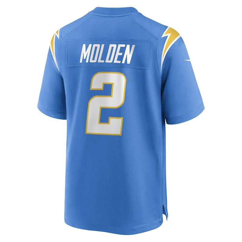 Maillot Nike Elijah Molden bleu poudre pour homme des Los Angeles Chargers
