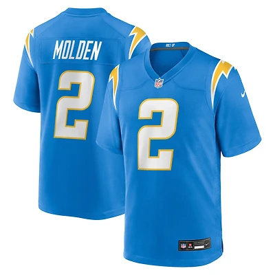 Maillot Nike Elijah Molden bleu poudre pour homme des Los Angeles Chargers