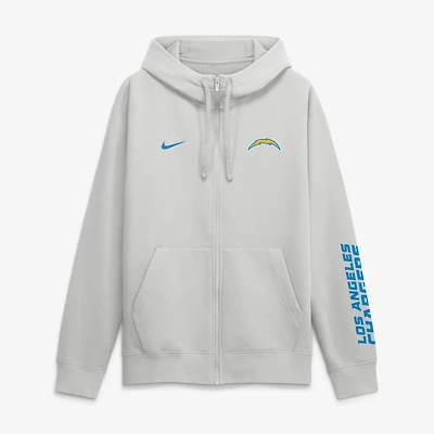 Sweat à capuche zippé Nike Cool Down Club gris Los Angeles Chargers pour homme