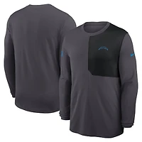 Men's Nike Gray Los Angeles Chargers Sideline Coach UV Dri-FIT Long Sleeve Shirt