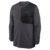 Men's Nike Gray Los Angeles Chargers Sideline Coach UV Dri-FIT Long Sleeve Shirt