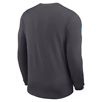 Men's Nike Gray Los Angeles Chargers Sideline Coach UV Dri-FIT Long Sleeve Shirt