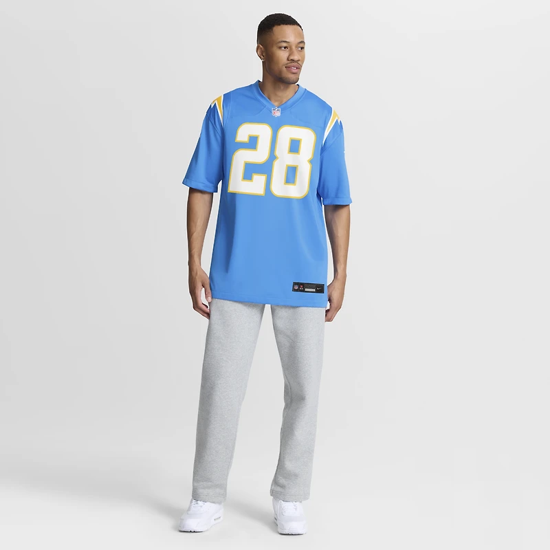 Men's Nike Hassan Haskins  Powder Blue Los Angeles Chargers Team Game Jersey