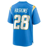 Men's Nike Hassan Haskins  Powder Blue Los Angeles Chargers Team Game Jersey