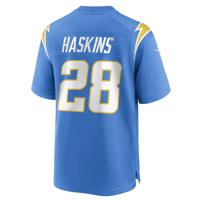 Men's Nike Hassan Haskins  Powder Blue Los Angeles Chargers Team Game Jersey