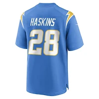 Men's Nike Hassan Haskins  Powder Blue Los Angeles Chargers Team Game Jersey