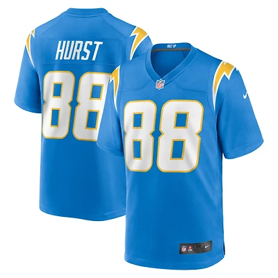 Maillot de match Nike Hayden Hurst des Chargers Los Angeles pour homme, bleu poudre
