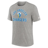 T-shirt Nike gris chiné pour homme Los Angeles Chargers Favorable Timeline Tri-Blend