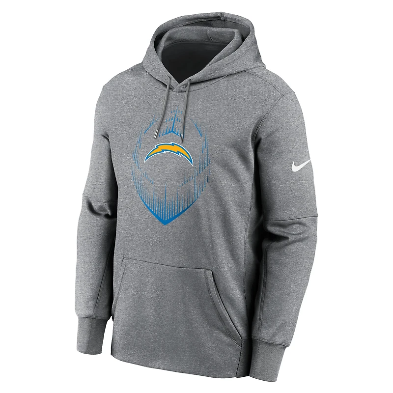Sweat à capuche Nike Performance pour hommes, gris chiné, Los Angeles Chargers Icon