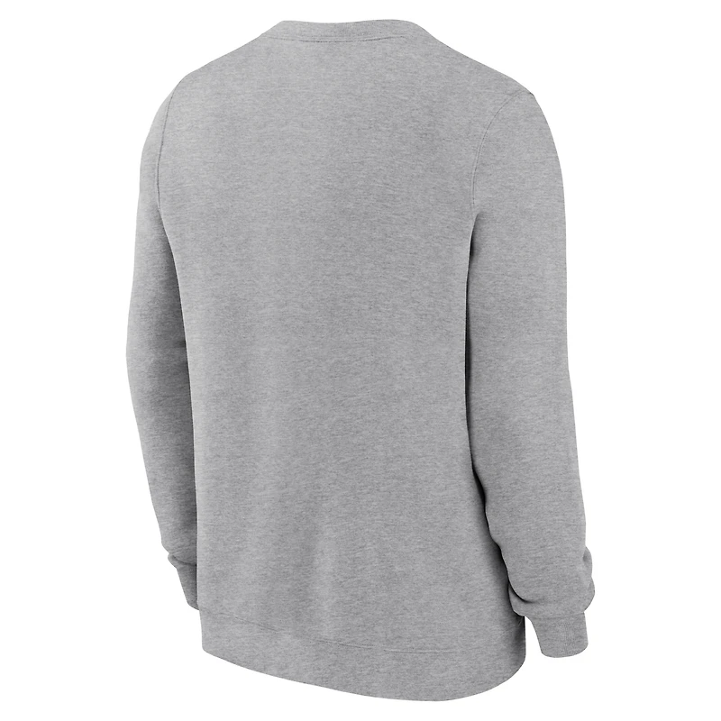Men's Nike Heather Gray Los Angeles Chargers Primetime Club Fleece Pullover Sweatshirt