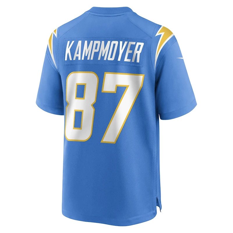 Maillot de joueur match des Chargers Los Angeles Nike Hunter Kampmoyer pour homme, bleu poudre