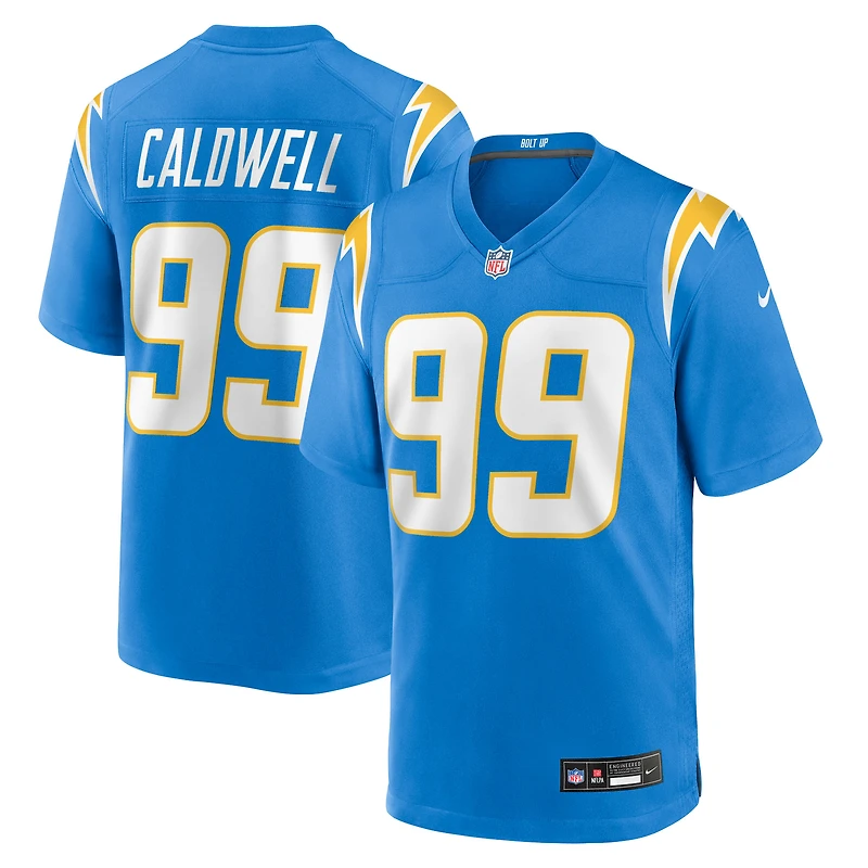 Maillot Nike Jamaree Caldwell bleu poudre pour homme des Los Angeles Chargers