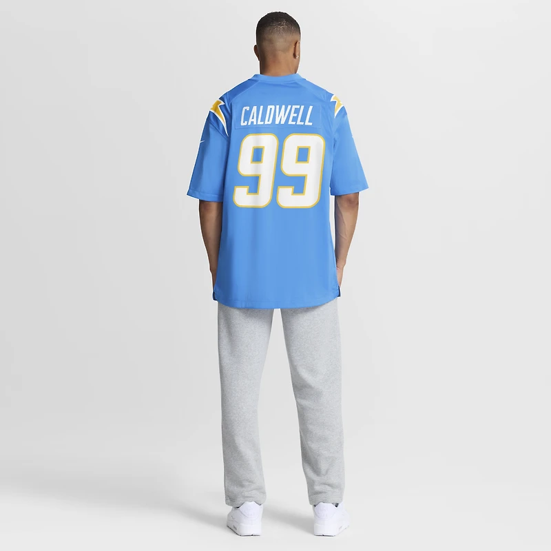 Maillot Nike Jamaree Caldwell bleu poudre pour homme des Los Angeles Chargers