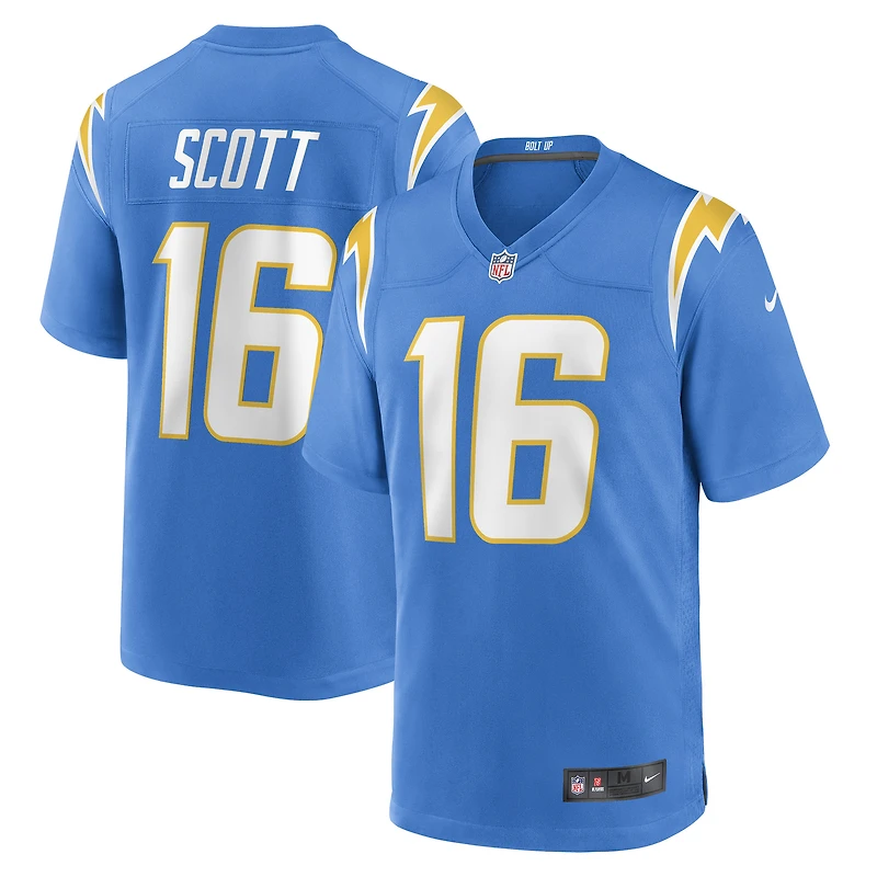 Maillot de match Nike JK Scott des Chargers Los Angeles pour homme, bleu poudre